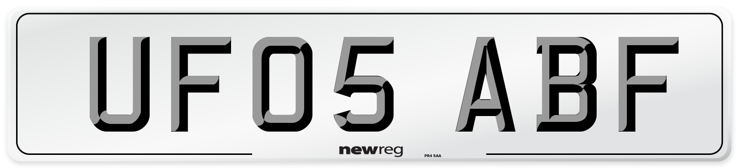 UF05 ABF Number Plate from New Reg